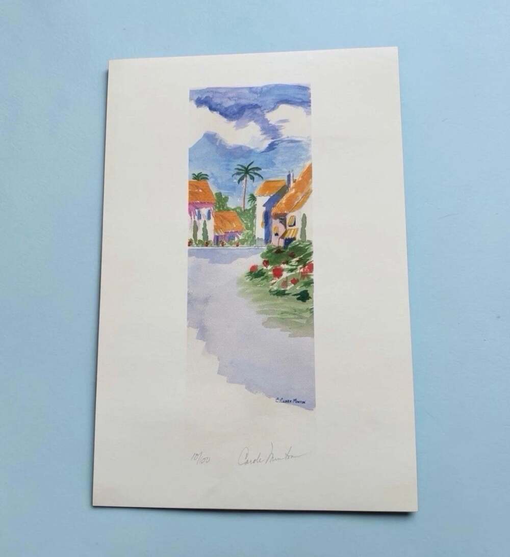 C Clark Minton Signed Numbered Art Print 10/100 Colorful Village Landscape